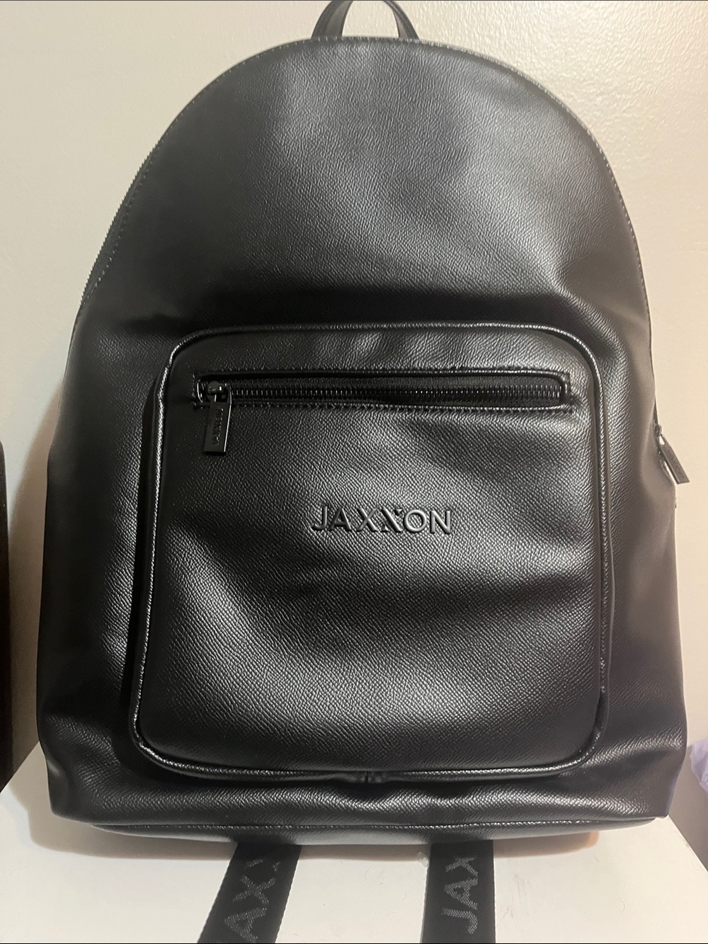JAXXON LUXURY BLACK FAUX LEATHER BACKPACK DESIGNED IN ITALY
